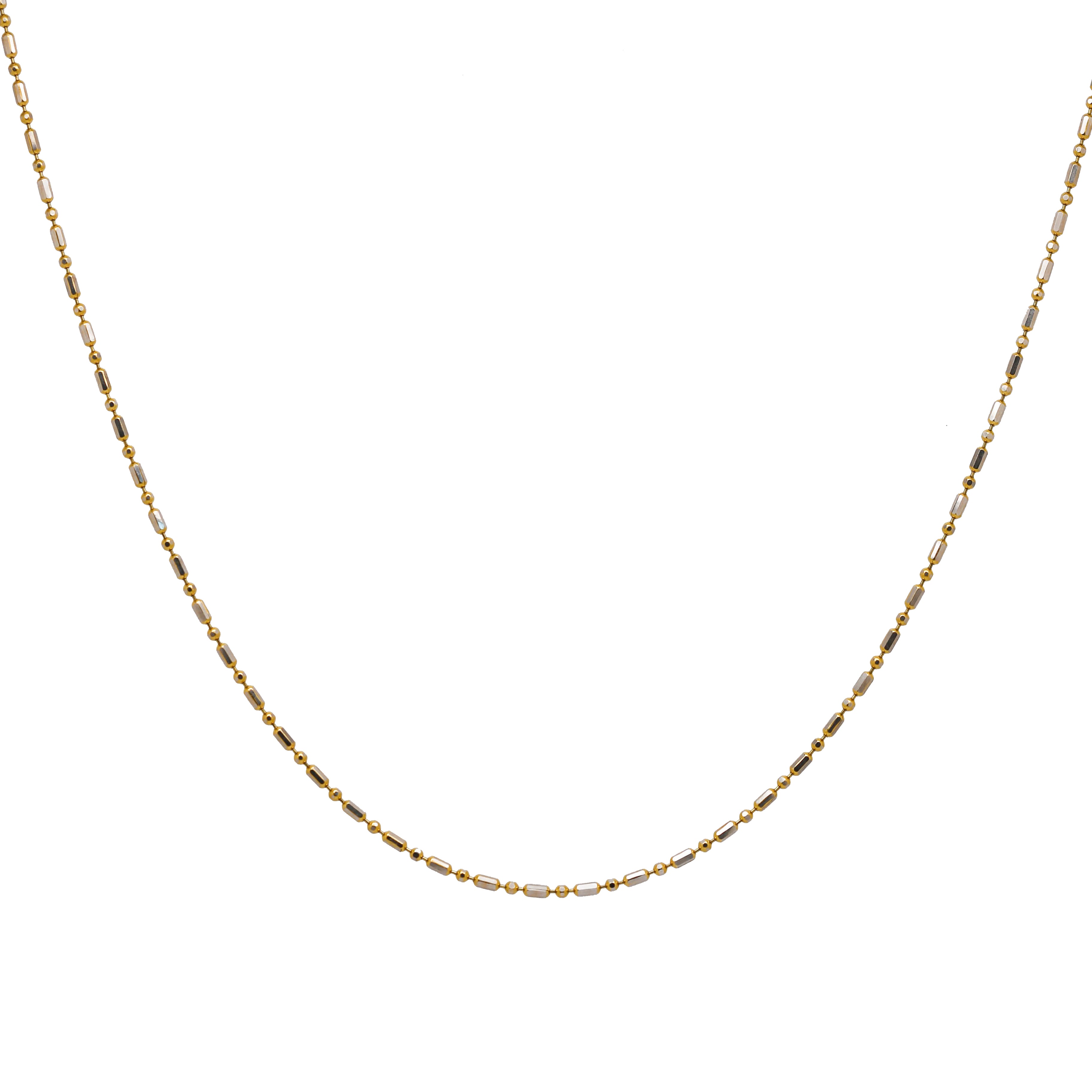 THICK DASH-DOT GOLD BEAD CHAIN NECKLACE