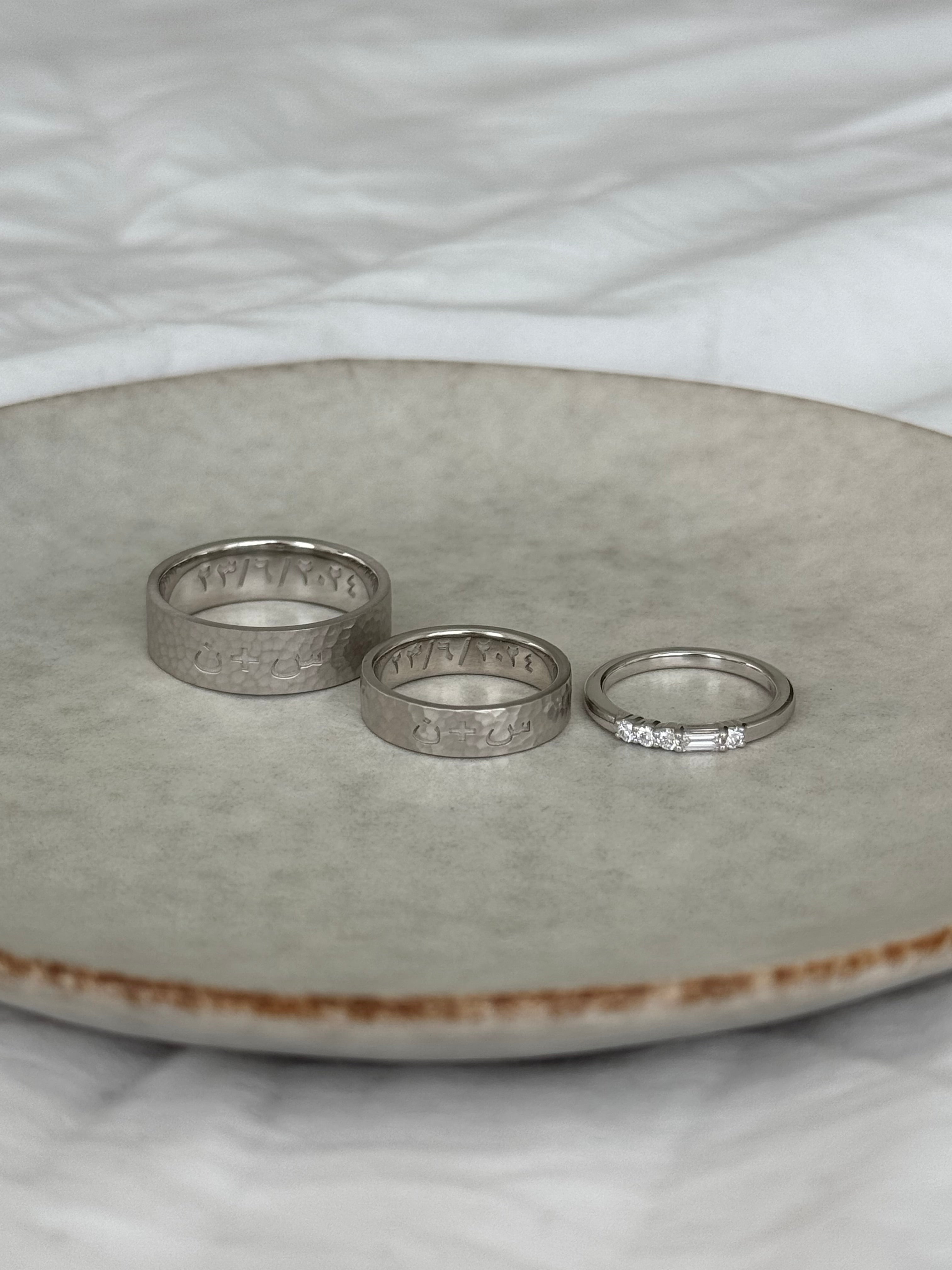 Morse Code Letters Diamond Ring
