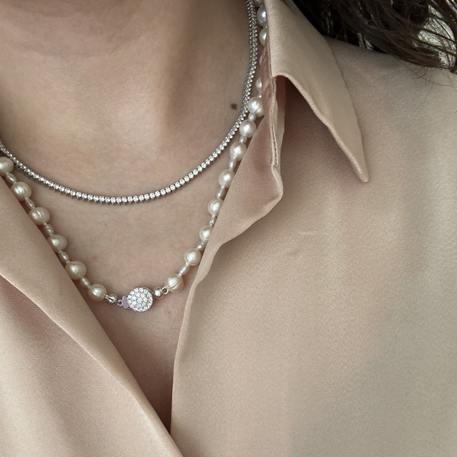 pearls and diamonds necklace