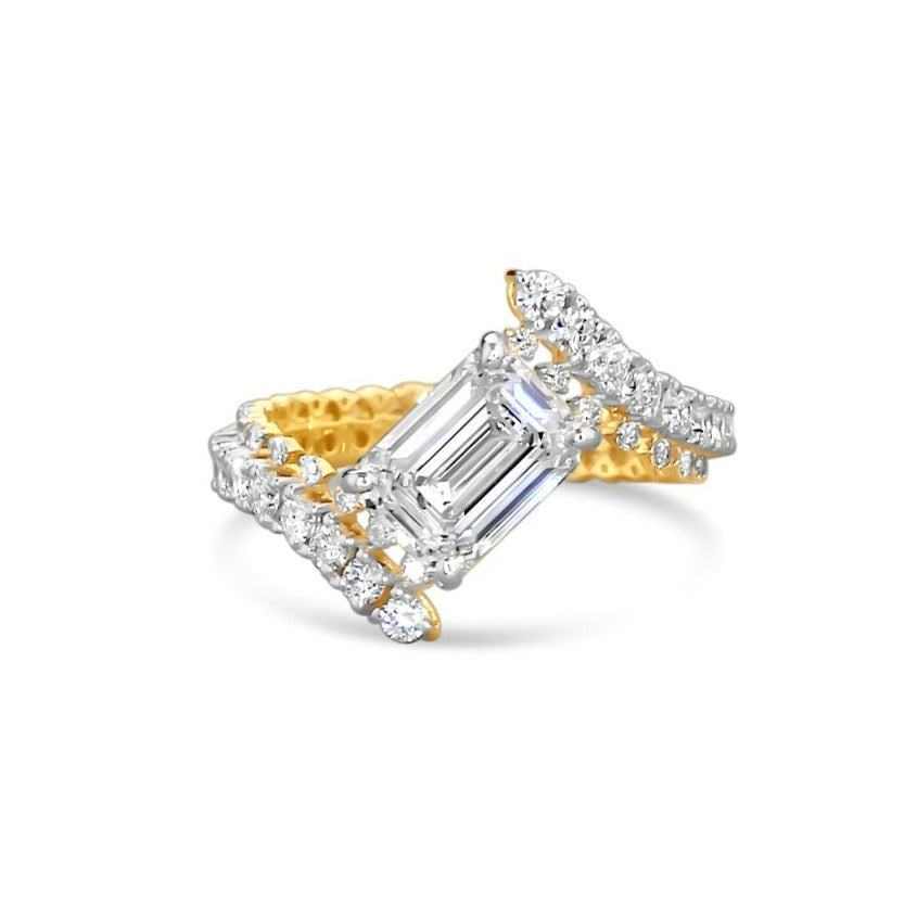 Vintage Inspired Emerald Diamond Ring