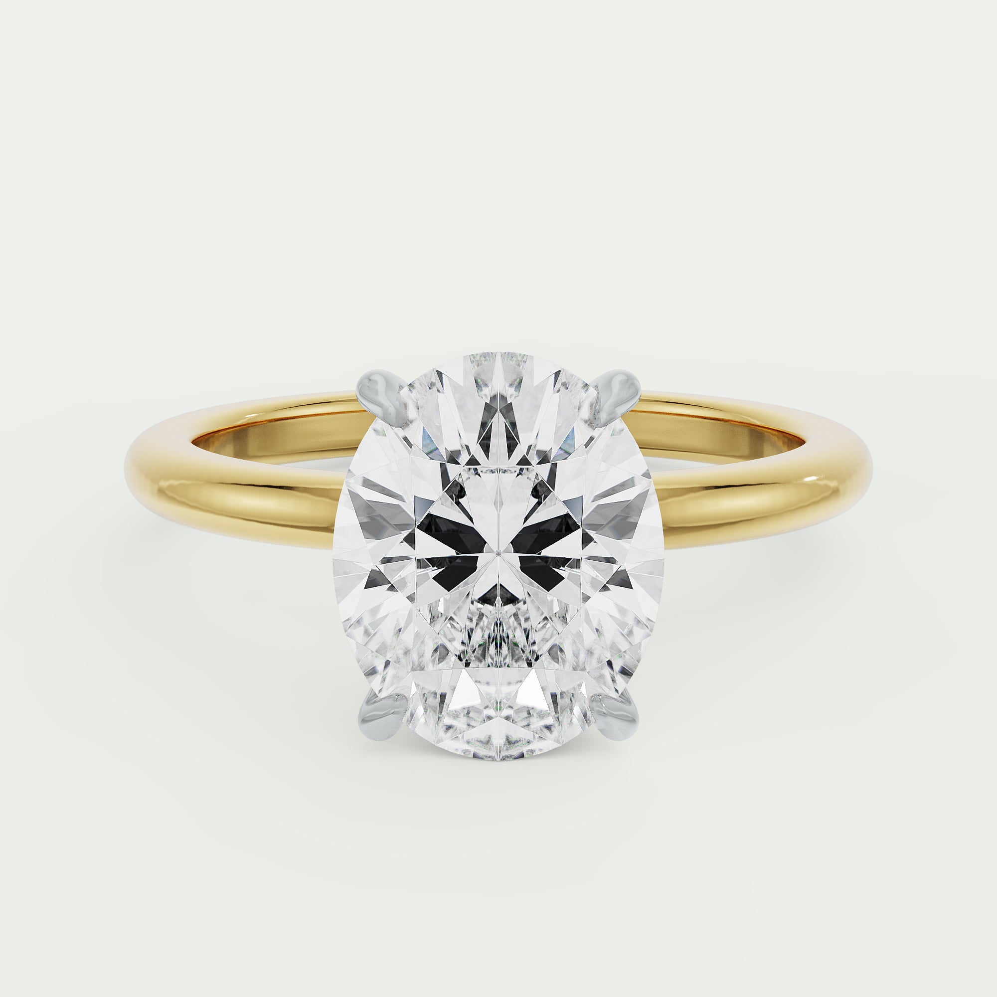 Solitaire with Hidden Halo || Oval