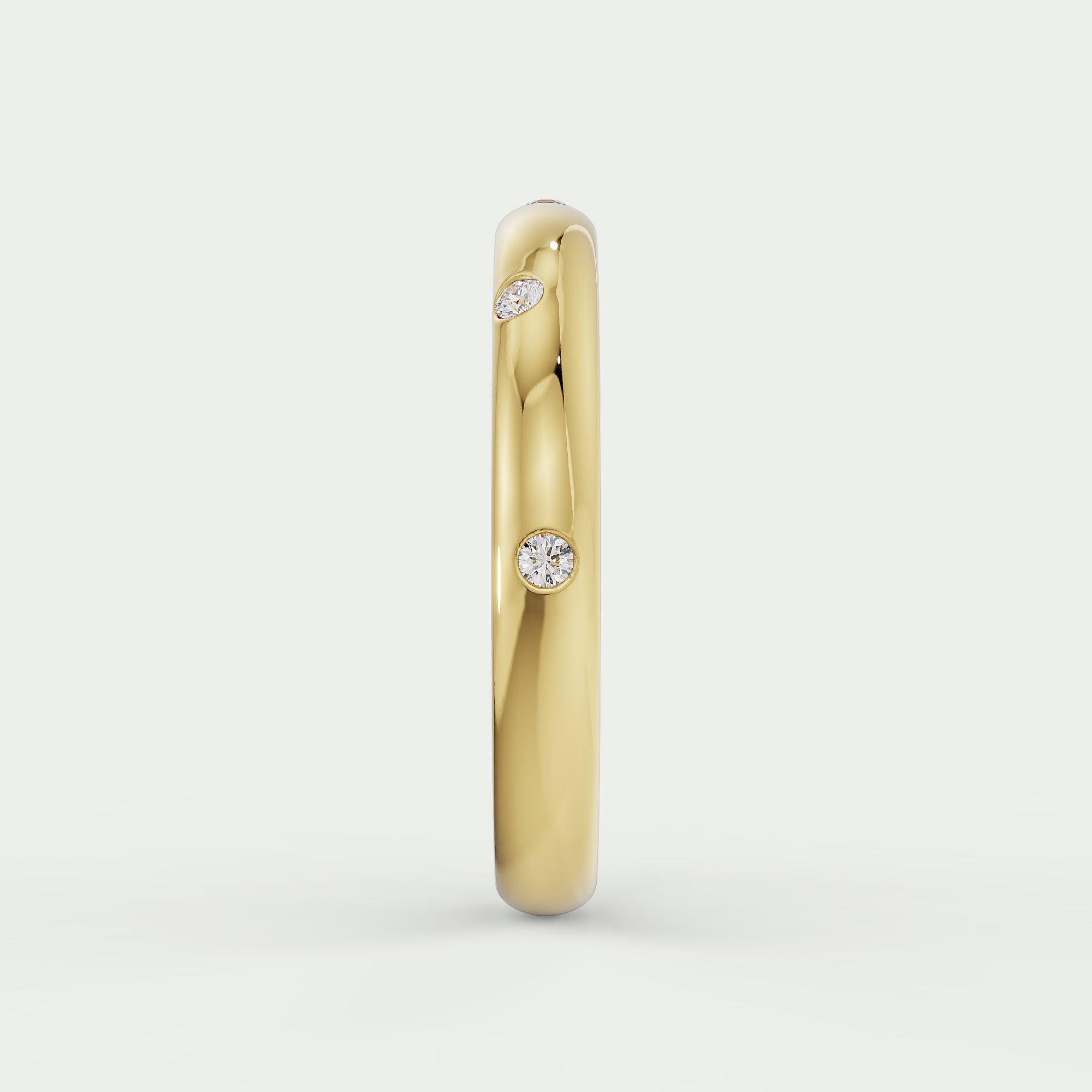 MARY | 5 mm 18K Gold Band with 5 Diamonds