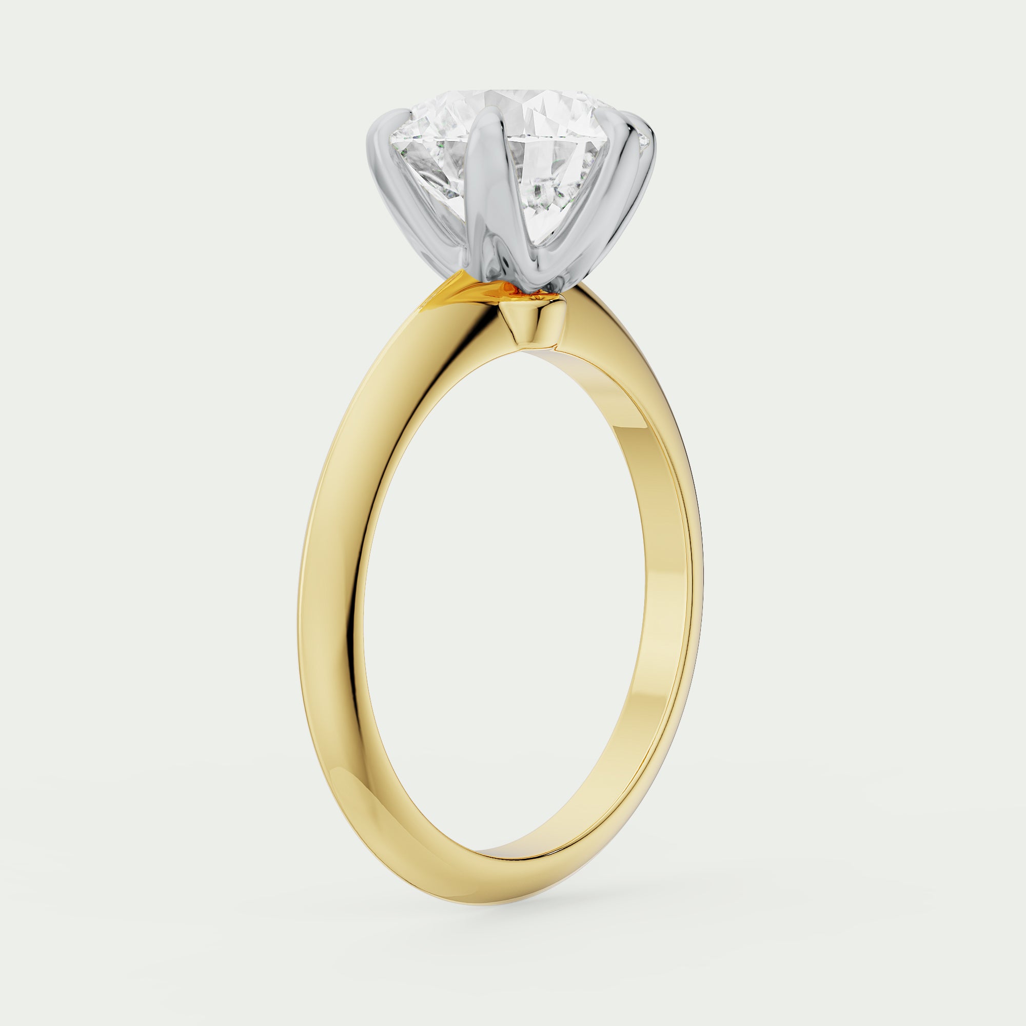 Knife Edge 6 prong Solitaire || Round